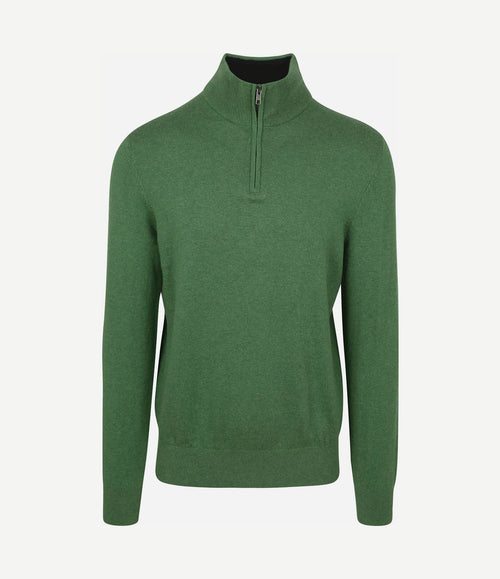 Half-zip trui cotton cashmere groen