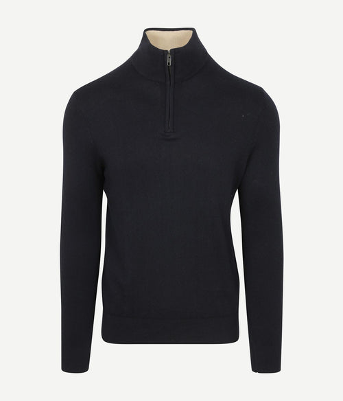 Steppin' Out half-zip trui cotton cashmere donkerblauw | Regular-fit