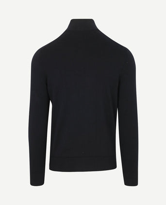 Half-zip trui cotton cashmere donkerblauw