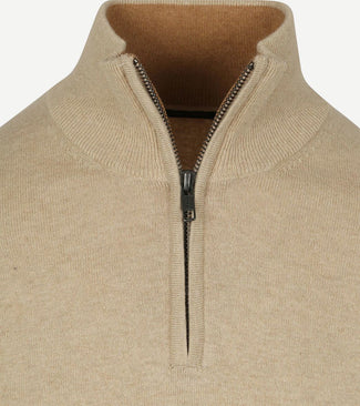 Steppin' Out half-zip trui cotton cashmere sand | Regular-fit Steppin' Out half-zip trui cotton cashmere sand | Regular-fit