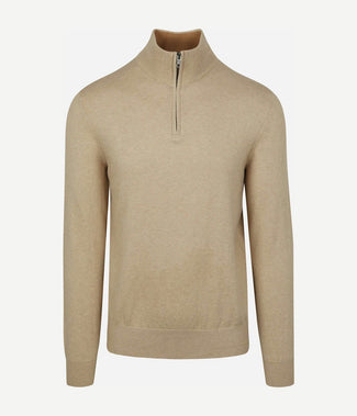 Steppin' Out half-zip trui cotton cashmere sand | Regular-fit Steppin' Out half-zip trui cotton cashmere sand | Regular-fit