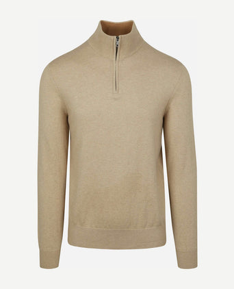 Steppin' Out half-zip trui cotton cashmere sand | Regular-fit