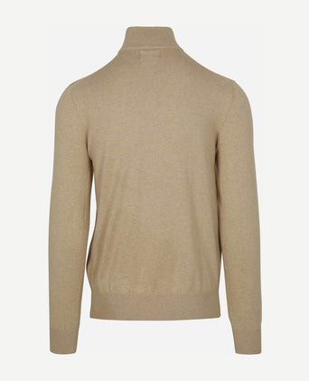 Steppin' Out half-zip trui cotton cashmere sand | Regular-fit