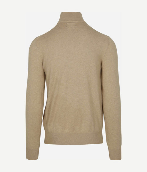 Steppin' Out half-zip trui cotton cashmere sand | Regular-fit