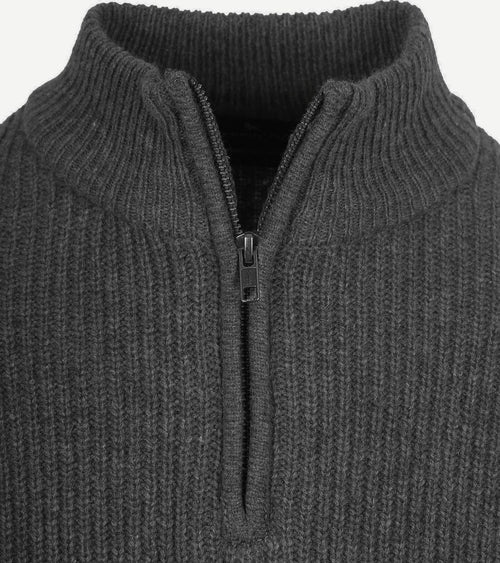 Steppin' Out halve rits trui lamswol antraciet | Regular-fit