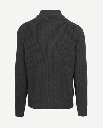 Steppin' Out halve rits trui lamswol antraciet | Regular-fit