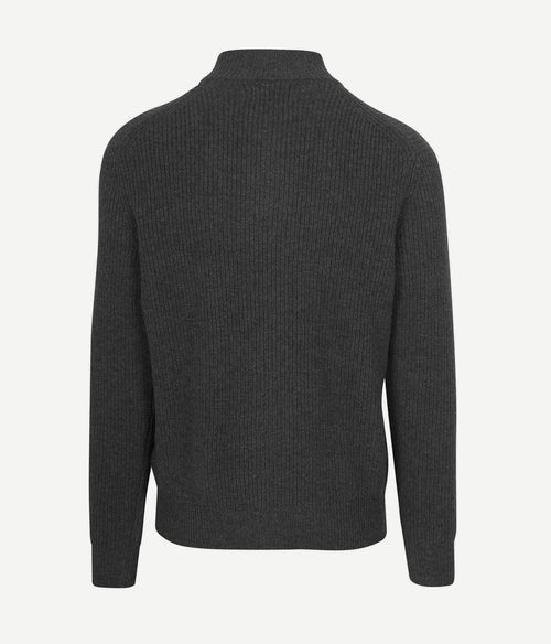 Steppin' Out halve rits trui lamswol antraciet | Regular-fit
