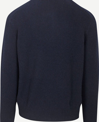 Steppin' Out halve rits trui lamswol donkerblauw | Regular-fit