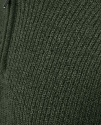 Steppin' Out halve rits trui lamswol olijfgroen | Regular-fit