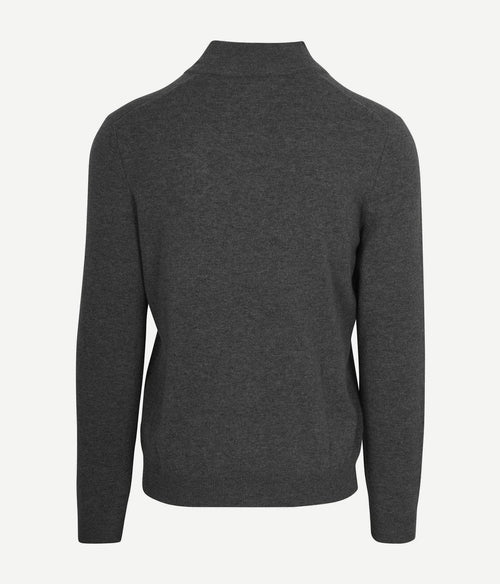 Steppin' Out halve rits trui merinowol antraciet | Regular-fit