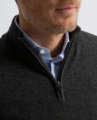 Steppin' Out halve rits trui merinowol antraciet | Regular-fit