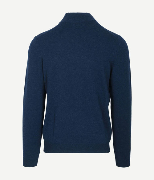 Steppin' Out halve rits trui merinowol marine blauw | Regular-fit