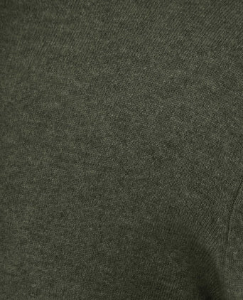 Steppin' Out halve rits trui merinowol olijfgroen | Regular-fit