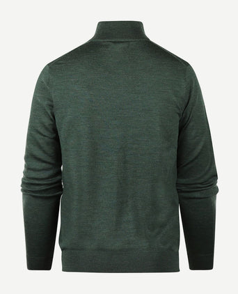 Steppin' Out halve rits trui merinowol sage groen | Regular-fit