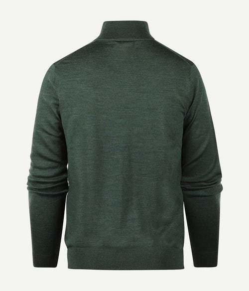 Steppin' Out halve rits trui merinowol sage groen | Regular-fit