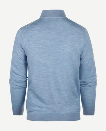 Steppin' Out halve rits trui merinowol sky blue | Regular-fit