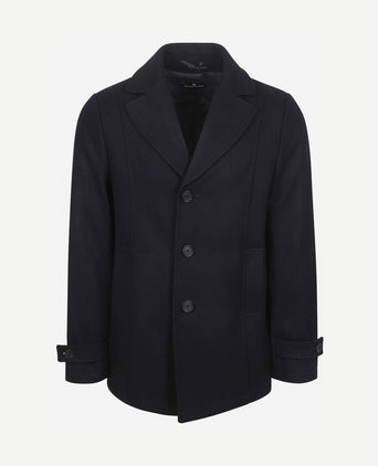 Caban coat wol donkerblauw