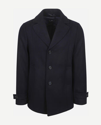 Caban coat wol donkerblauw