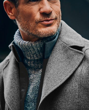 Caban coat wol grijs