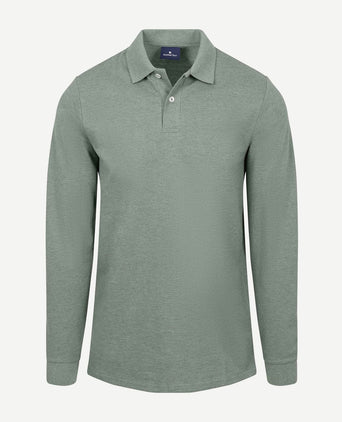 Longsleeve polo piqué classic groen