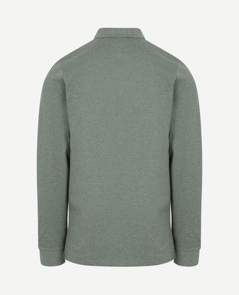 Longsleeve polo piqué classic groen