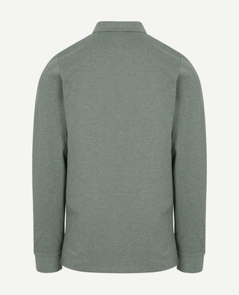 Longsleeve polo piqué classic groen