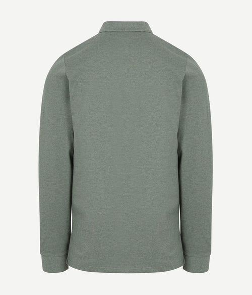 Longsleeve polo piqué classic groen