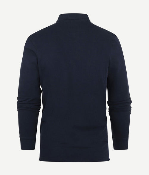 Steppin' Out longsleeve polo piqué classic donkerblauw | Regular-fit