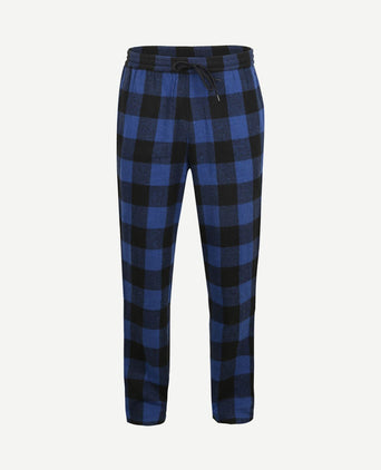 Loungebroek ruit blauw