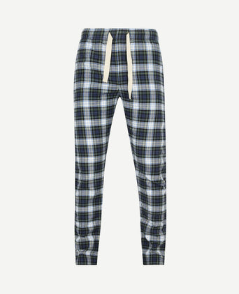 Loungebroek ruit blauw en groen