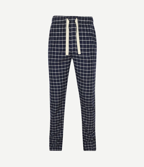 Loungebroek ruit donkerblauw
