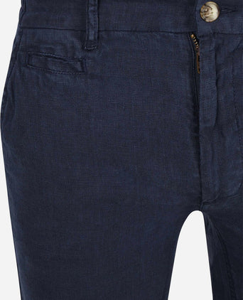 Milwau short linen donkerblauw