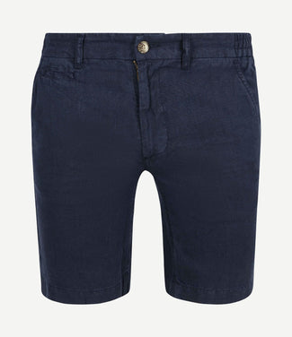 Milwau short linen donkerblauw Milwau short linen donkerblauw