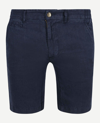 Milwau short linen donkerblauw