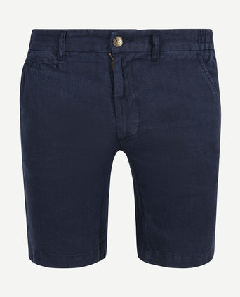 Milwau short linen donkerblauw