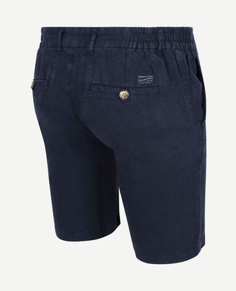 Milwau short linen donkerblauw