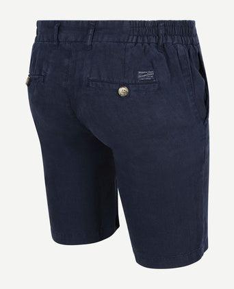 Milwau short linen donkerblauw