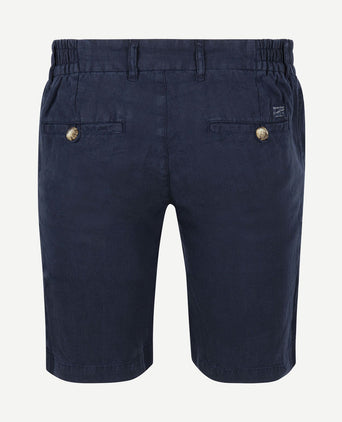 Milwau short linen donkerblauw