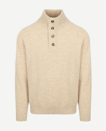 Steppin' Out mocker trui lamswol ecru | Regular-fit