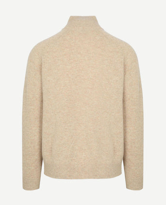 Steppin' Out mocker trui lamswol ecru | Regular-fit