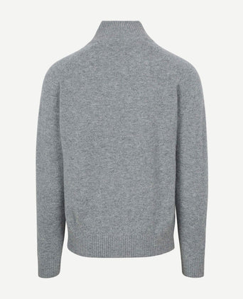 Steppin' Out mocker trui lamswol grijs | Regular-fit