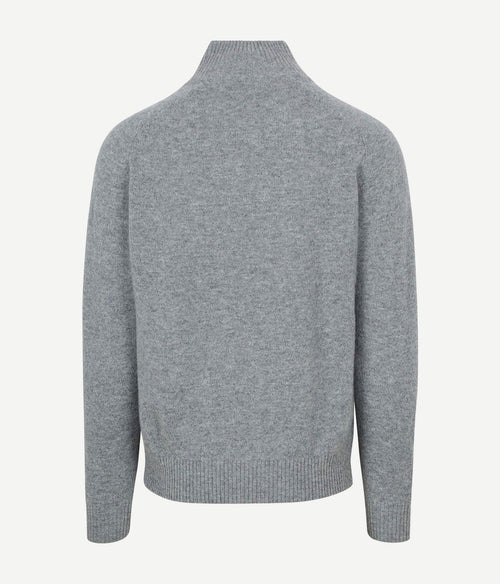 Steppin' Out mocker trui lamswol grijs | Regular-fit