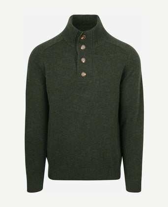 Steppin' Out mocker trui lamswol groen | Regular-fit