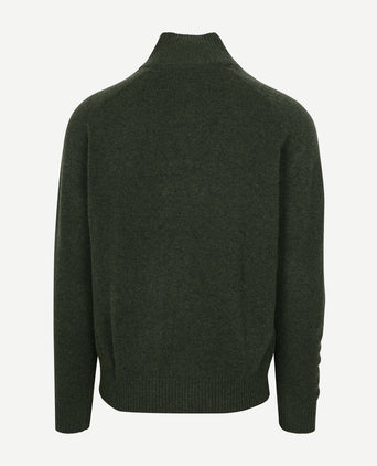 Steppin' Out mocker trui lamswol groen | Regular-fit