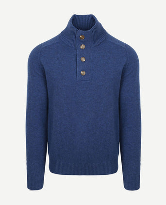 Steppin' Out mocker trui lamswol royal blauw | Regular-fit