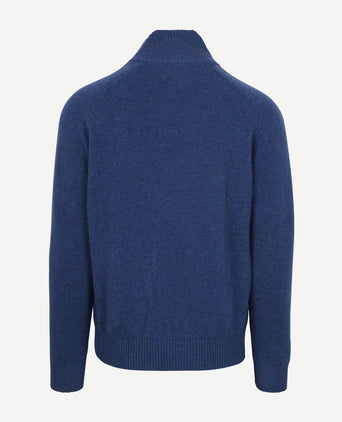 Steppin' Out mocker trui lamswol royal blauw | Regular-fit