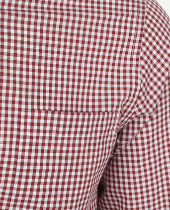 Steppin' Out poplin overhemd ruit rood | Regular-fit
