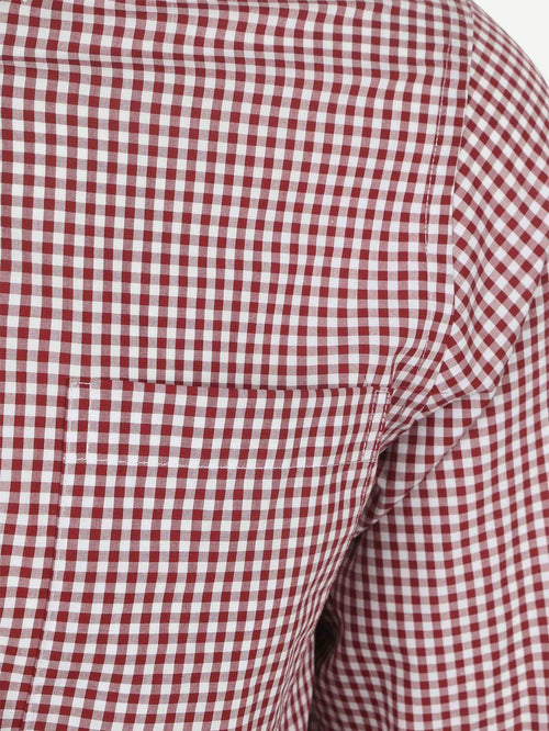 Steppin' Out poplin overhemd ruit rood | Regular-fit