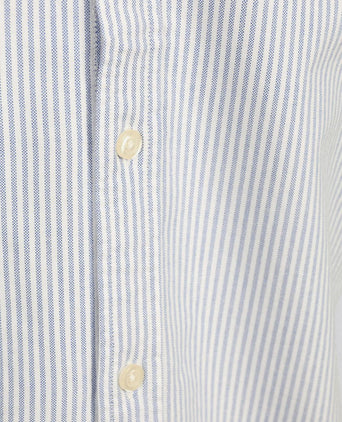 Short sleeve overhemd Oxford yale streep lichtblauw