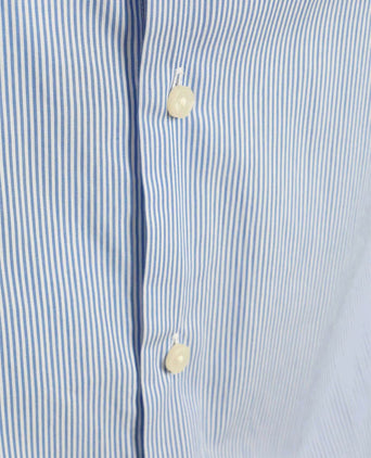 Overhemd twill streep lichtblauw